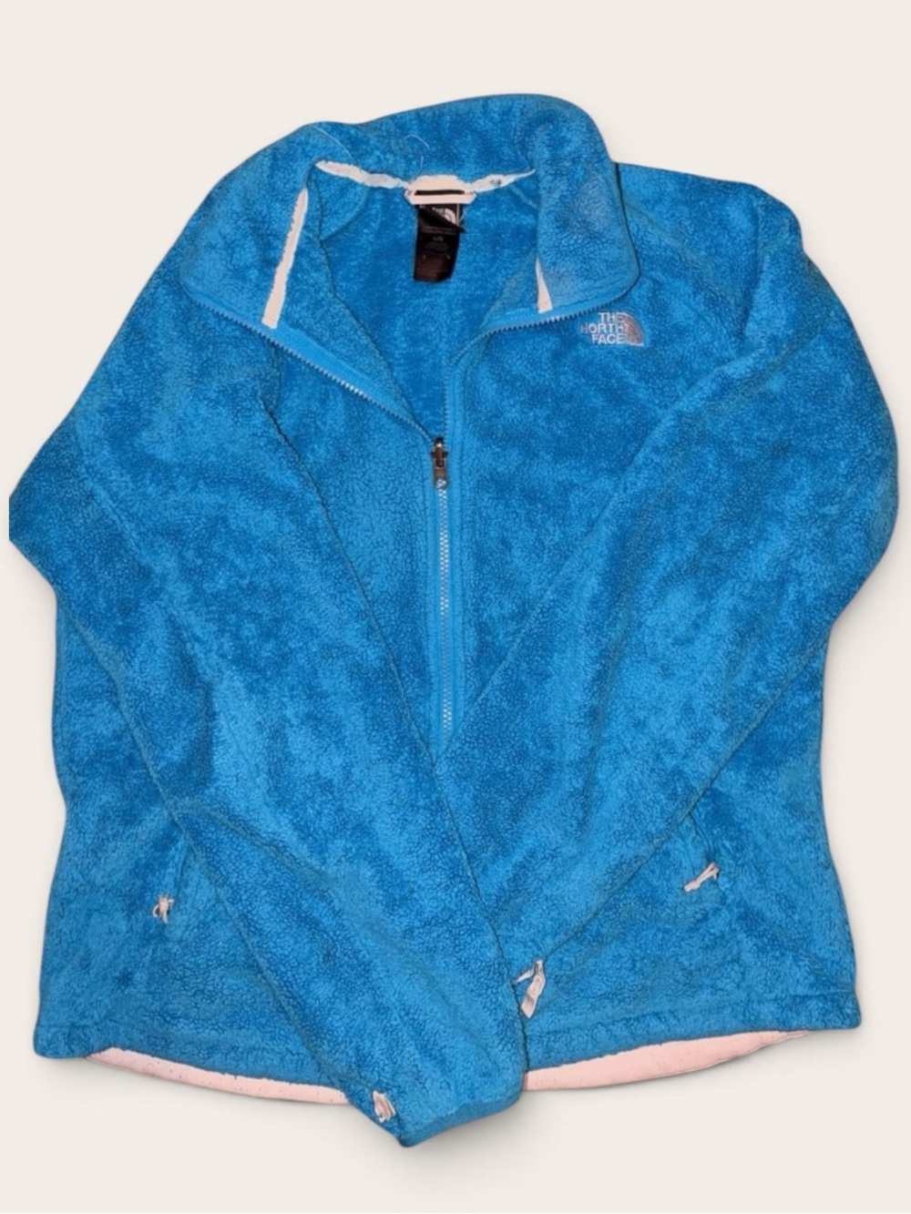 The North Face Womens Large Blue Fleece Full Zip Jacket Polartec Outdoor
